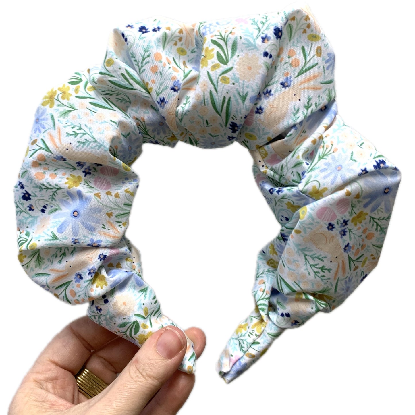 THIS BIRD HAS FLOWN -  Bunny Meadow- MEDIUM JUMBO SCRUNCHIE HEADBAND