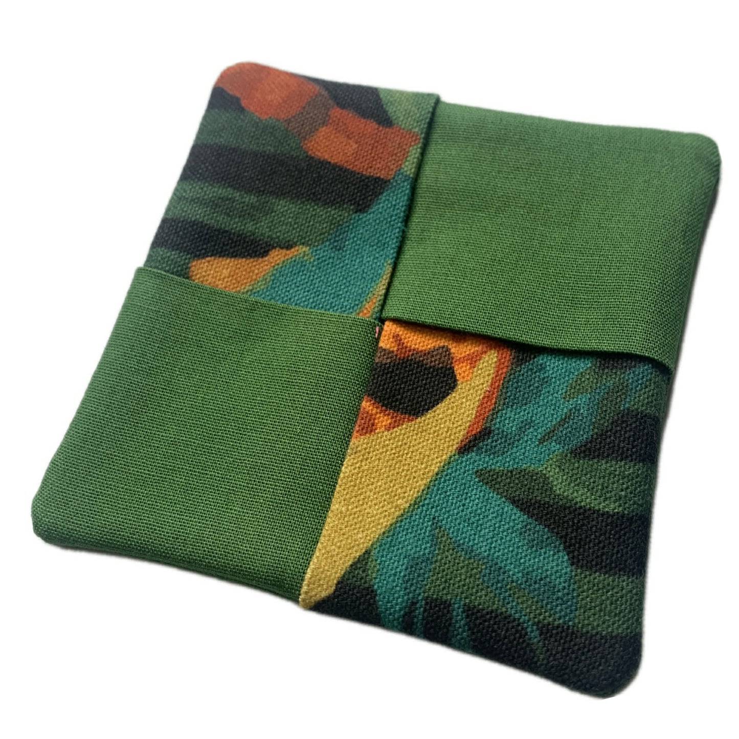 MUMMA WHOOPEE- SINGLE WINE GLASS SLIPPER/COASTERS- Jungle Cats & Green