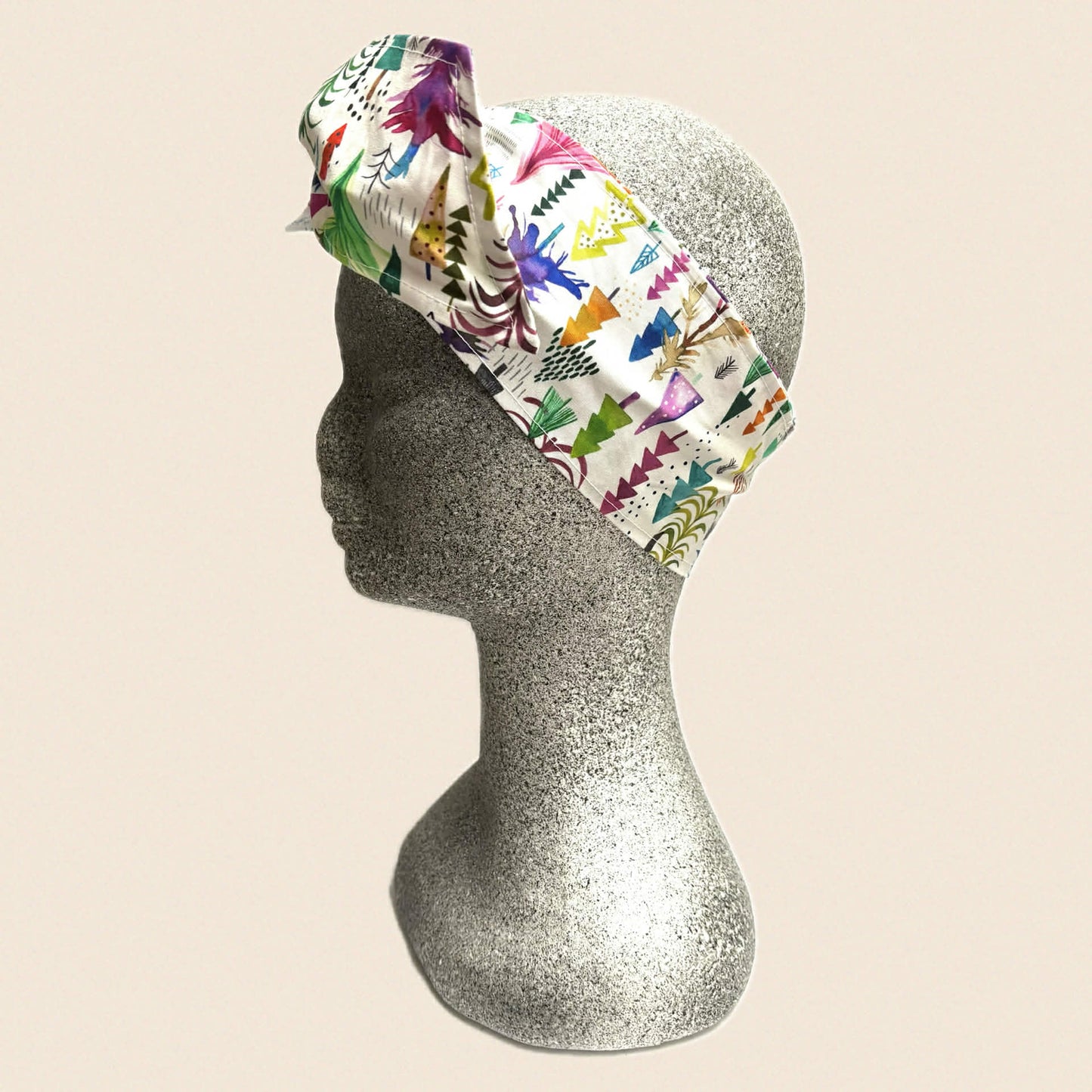 OH SEW ROSY: CHRISTMAS WIRE HEADBAND - Christmas Trees on White