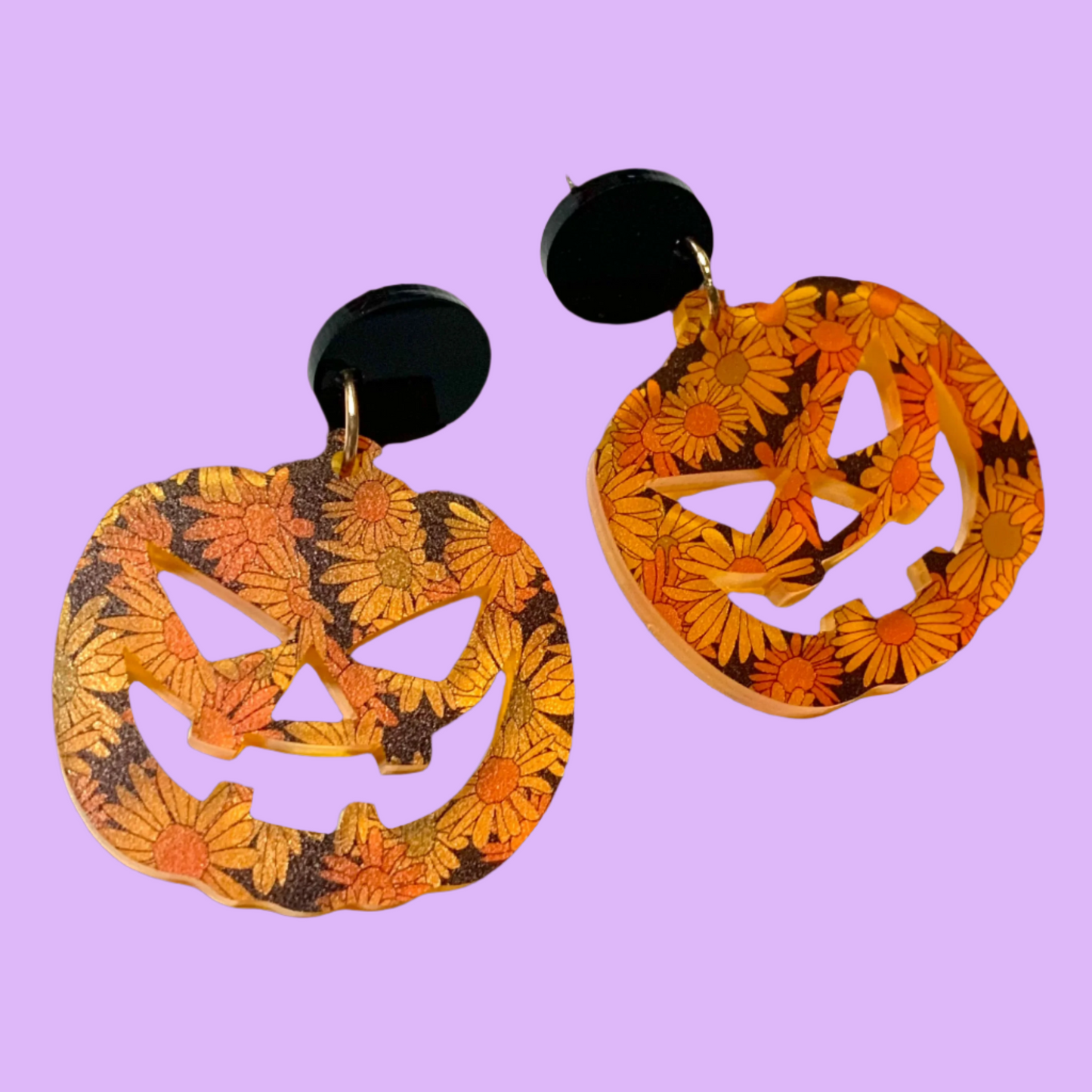 MAKIN' WHOOPEE - "Groovy Pumkins" Stud Dangle Halloween Earrings