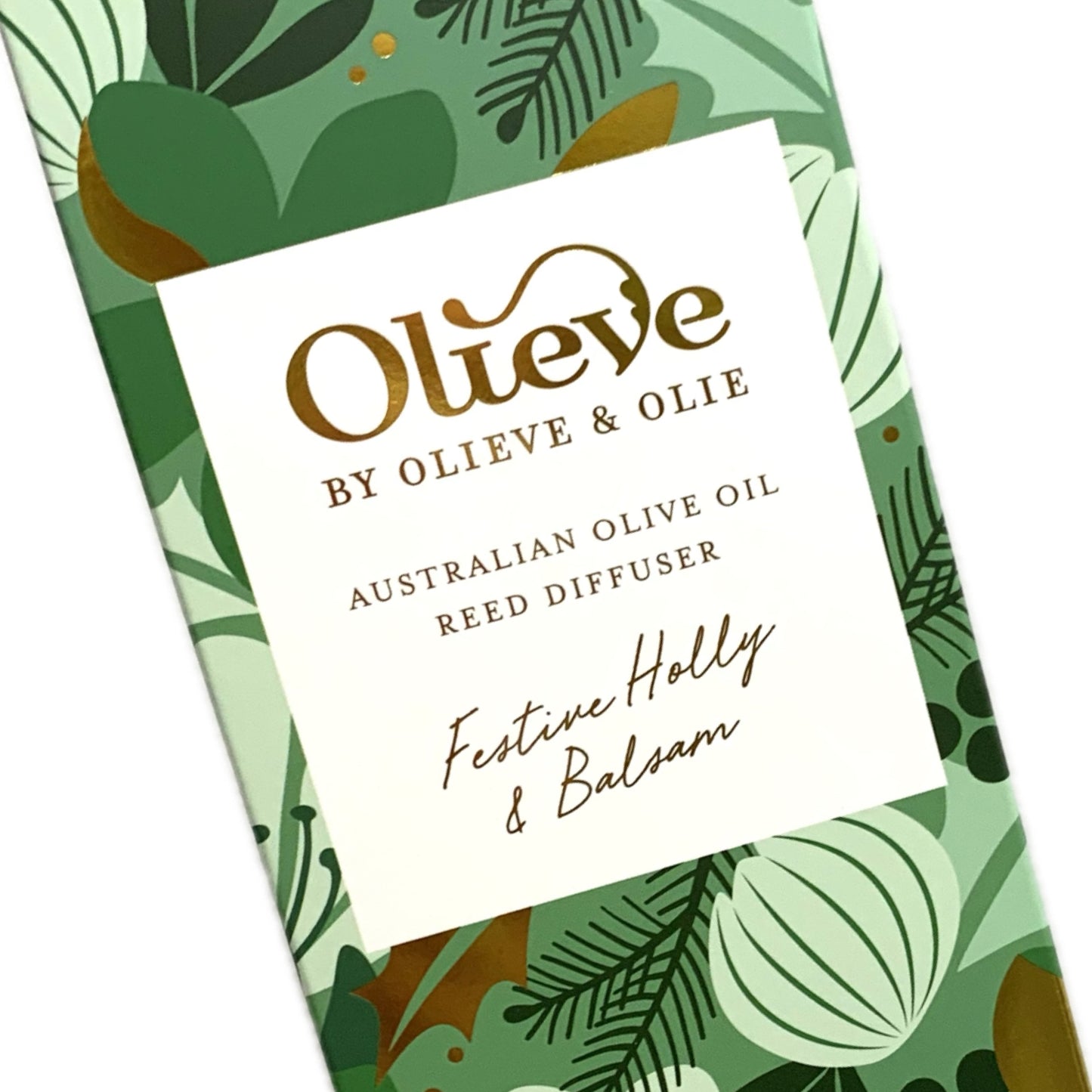OLIEVE AND OLIE- "Festive Holly & Balsam" Christmas Diffuser- Green Box