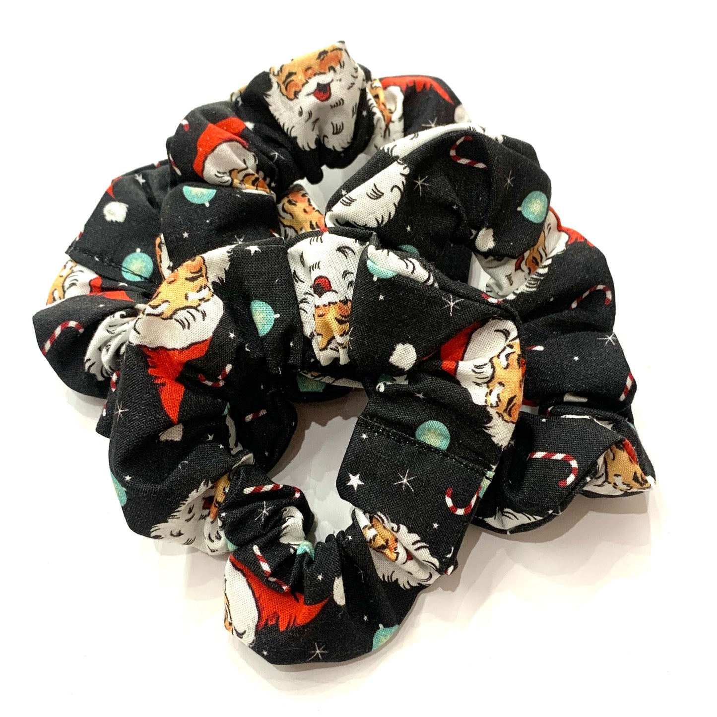 MUMMA WHOOPEE - Regular “Vintage Santas in Black” SCRUNCHIE