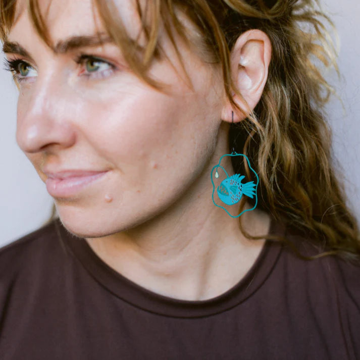 DENZ & CO - Anglerfish Earrings in Teal & Mint