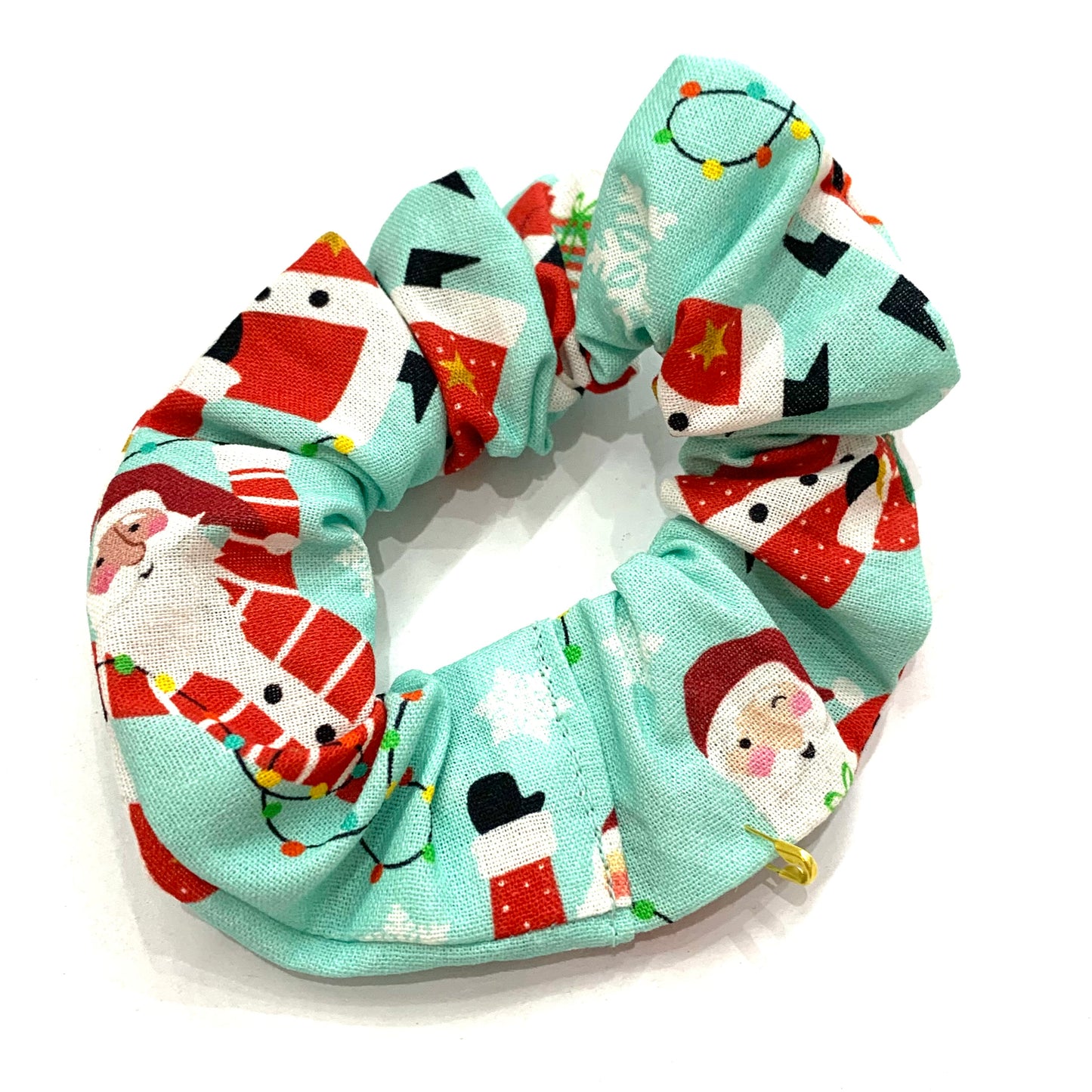 MUMMA WHOOPEE - Regular “Aqua Cheeky Santa” SCRUNCHIE