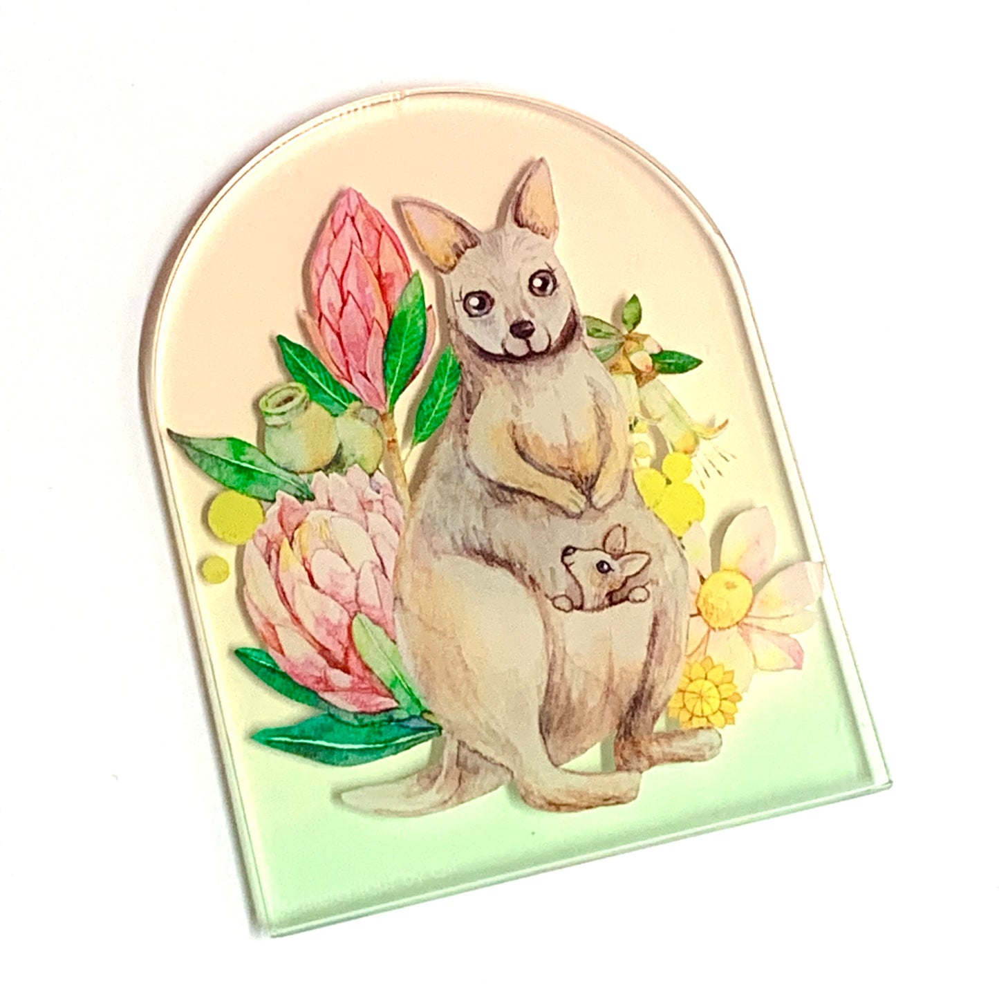 WATERCOLOURS BY CAT- Kangaroo- Australian Animal Art Magnet