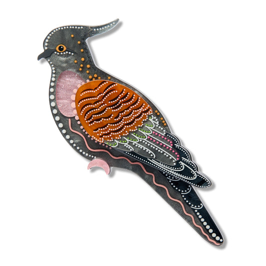 ERSTWILDER - "Kulupatji" (Crested Pigeon) Brooch - BROOKE SUTTON COLLECTION