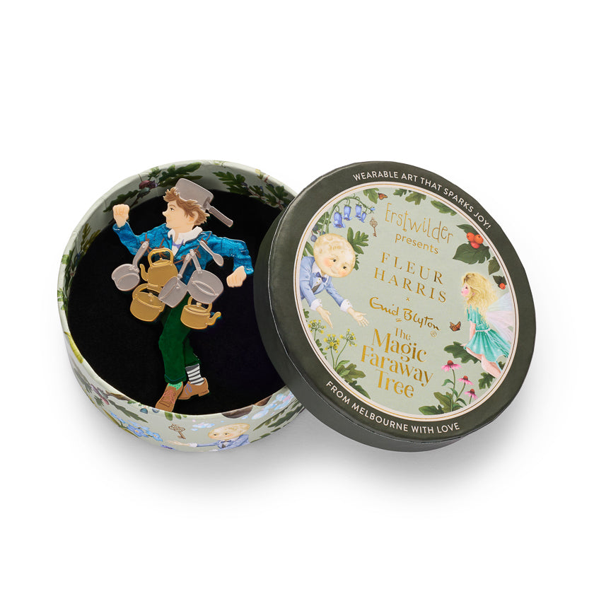 ERSTWILDER - "Saucepan Man" Brooch - Fleur Harris x Enid Blyton - THE MAGIC FARAWAY TREE