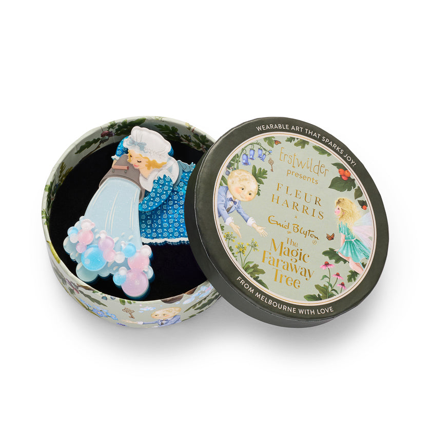 ERSTWILDER - "Dame Washalot" Brooch - Fleur Harris x Enid Blyton - THE MAGIC FARAWAY TREE