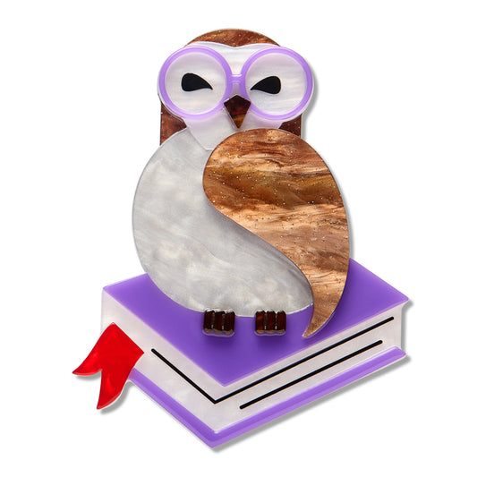 ERSTWILDER - "Studious Snow Owl" Brooch - 15th Birthday Fan Favourites