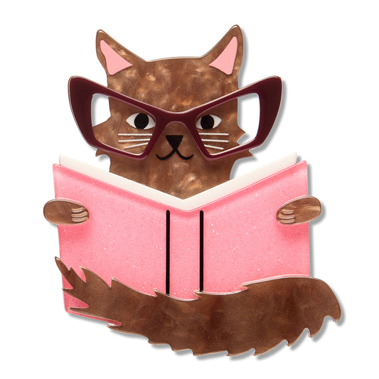 ERSTWILDER - "Puss in Books" Brooch - 15th Birthday Fan Favourites