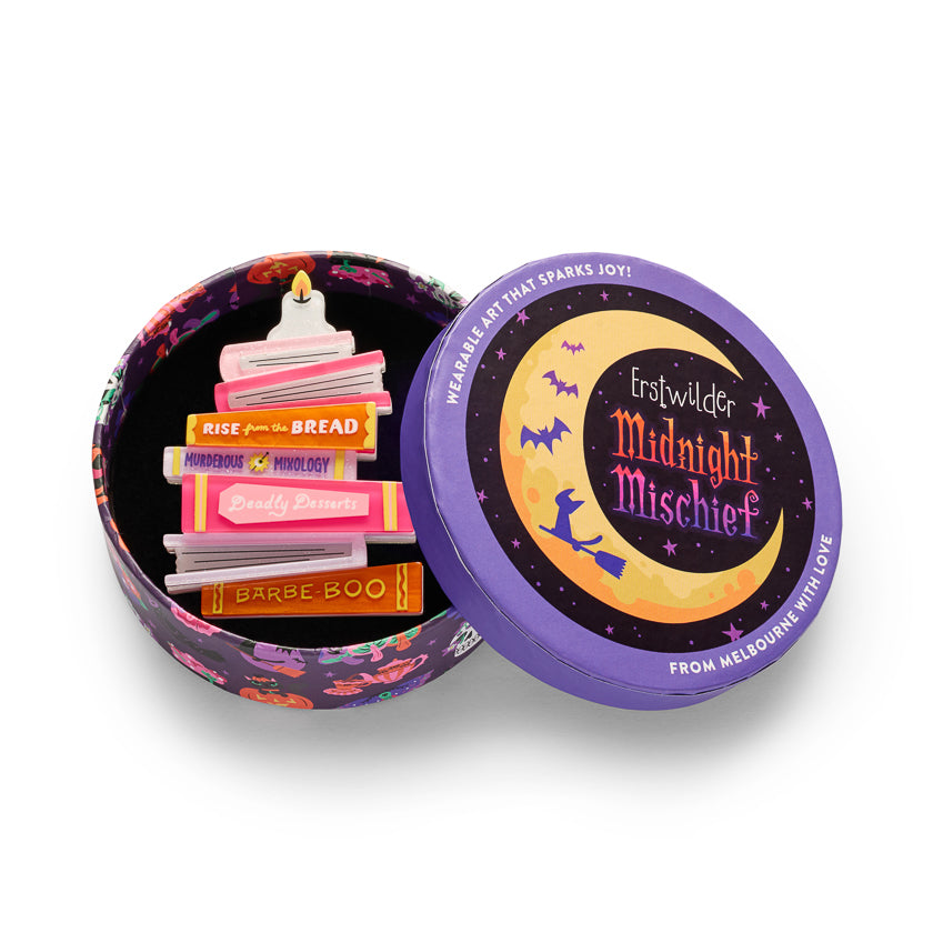 ERSTWILDER - "Midnight Library" Brooch - Midnight Mischief