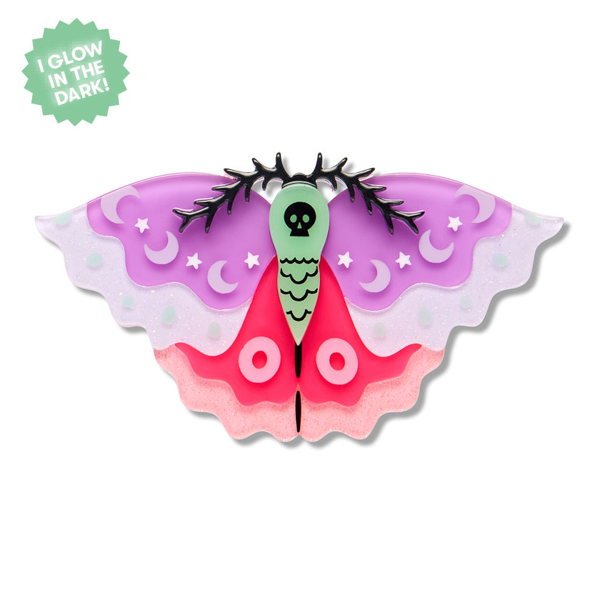 ERSTWILDER - "Flutter By Night" Brooch - Midnight Mischief