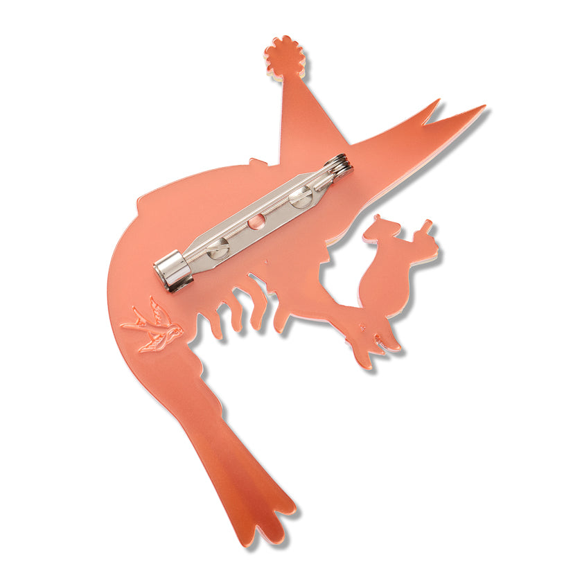 ERSTWILDER - "Pascal the Party Prawn" Brooch - Pascals Prawn Parade