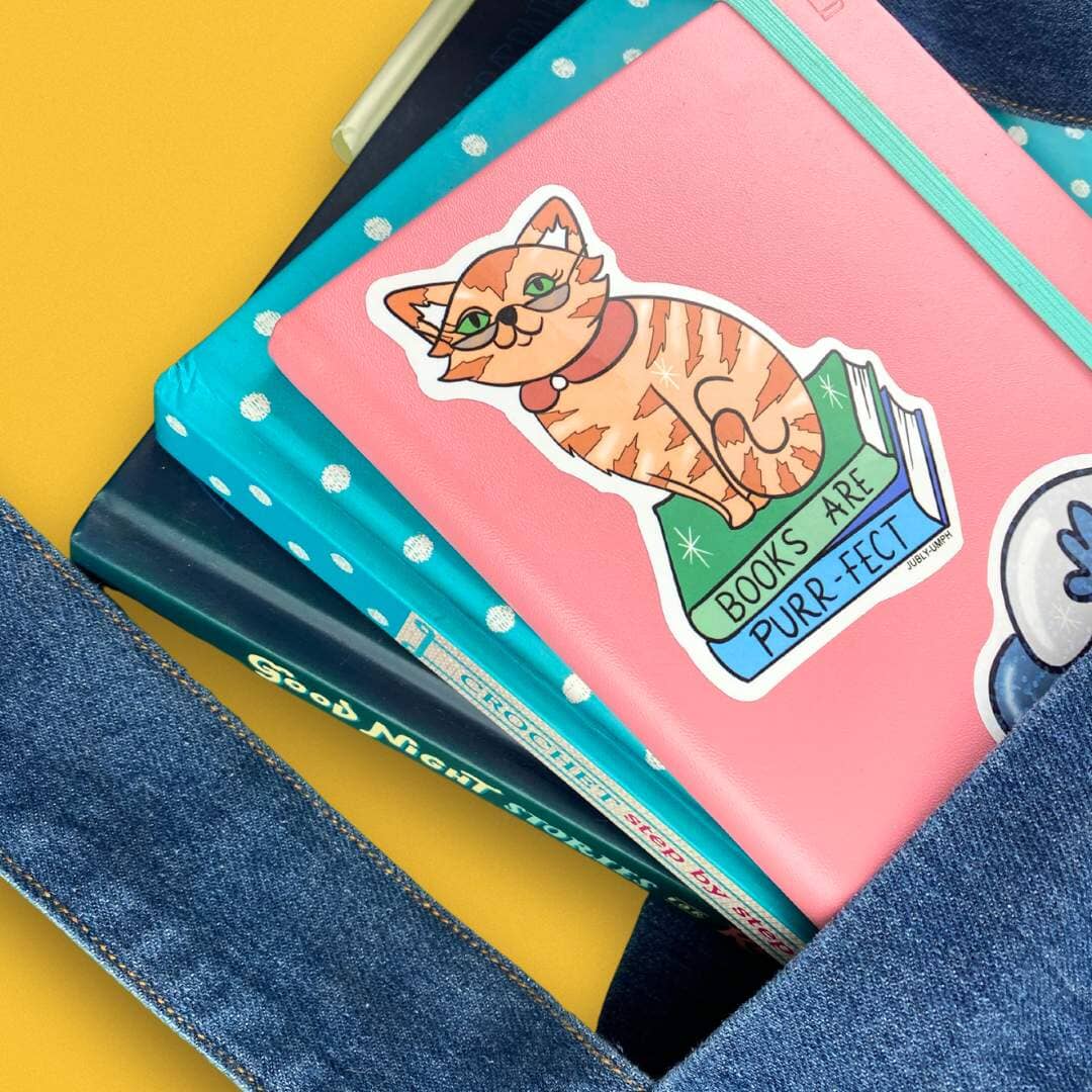JUBLY-UMPH - "Books Are Purr-Fect" - Sticker