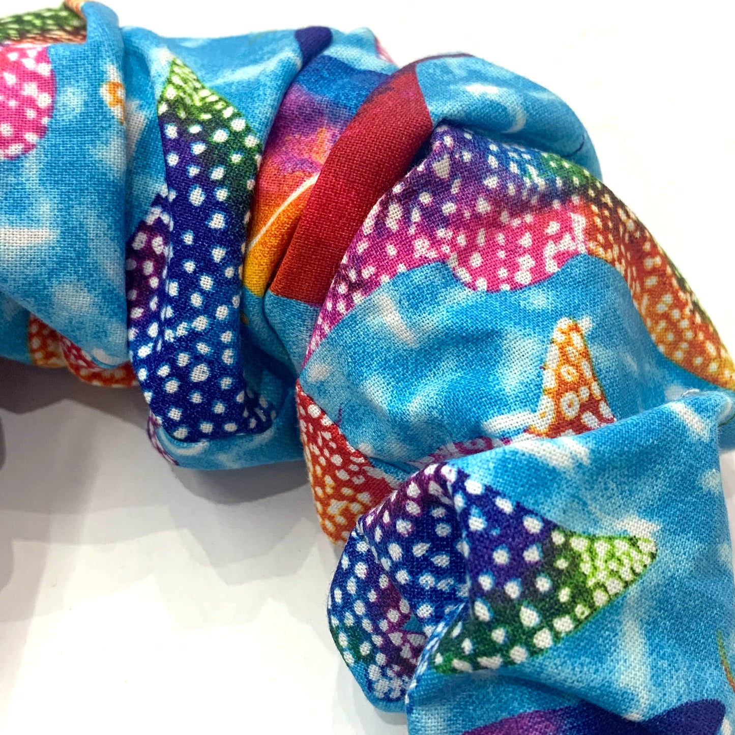 THIS BIRD HAS FLOWN -  JUMBO SCRUNCHIE HEADBANDS- Rainbow Rays