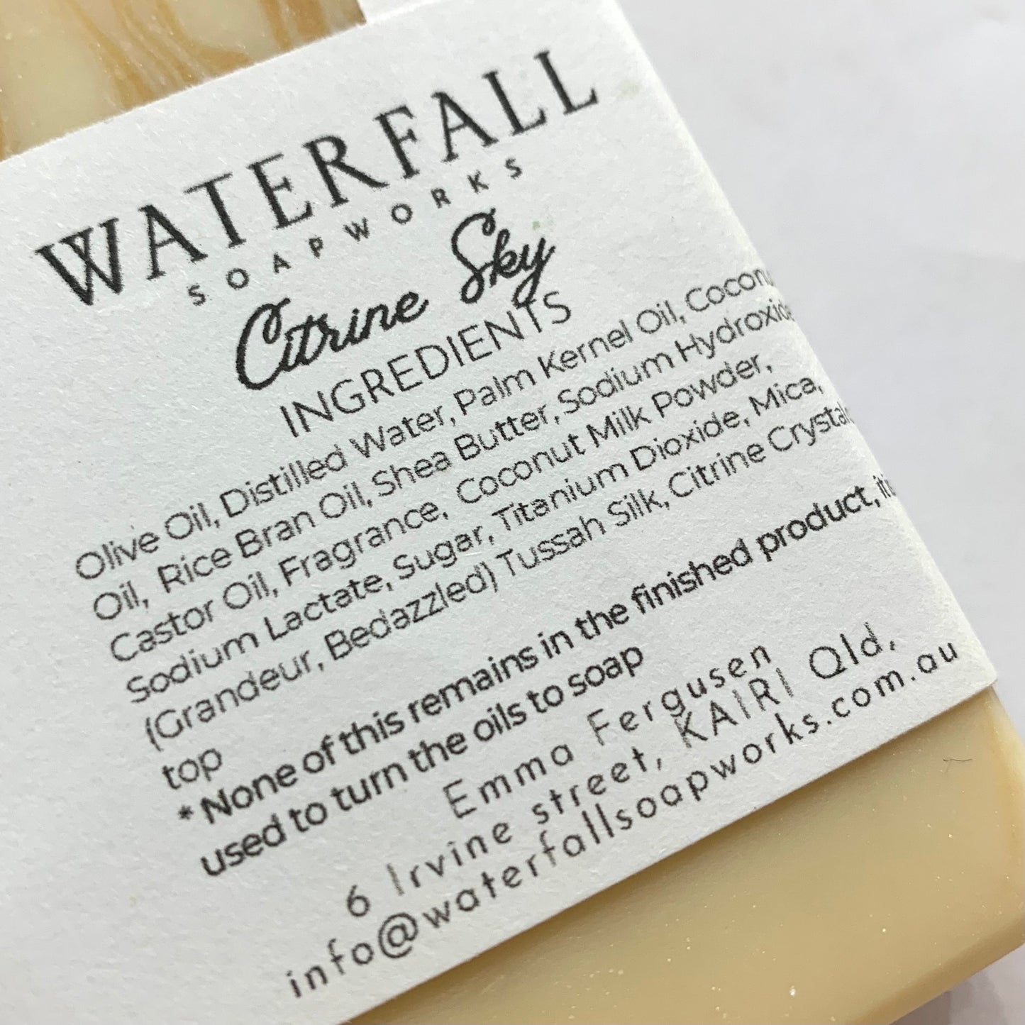 WATERFALL SOAPWORKS- Citrine Sky Handmade Soap