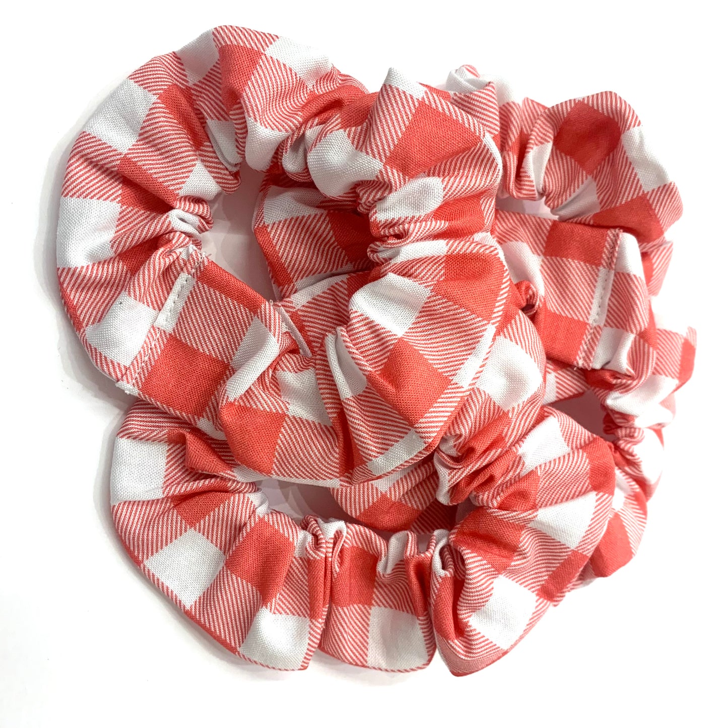 MUMMA WHOOPEE - "Peachy Red Gingham" REGULAR SCRUNCHIES