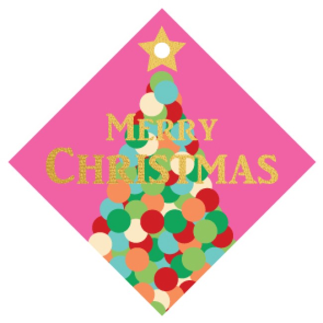 CANDLEBARK CREATIONS - "Pom Pom Tree" Single Gift Tag- CHRISTMAS TAGS