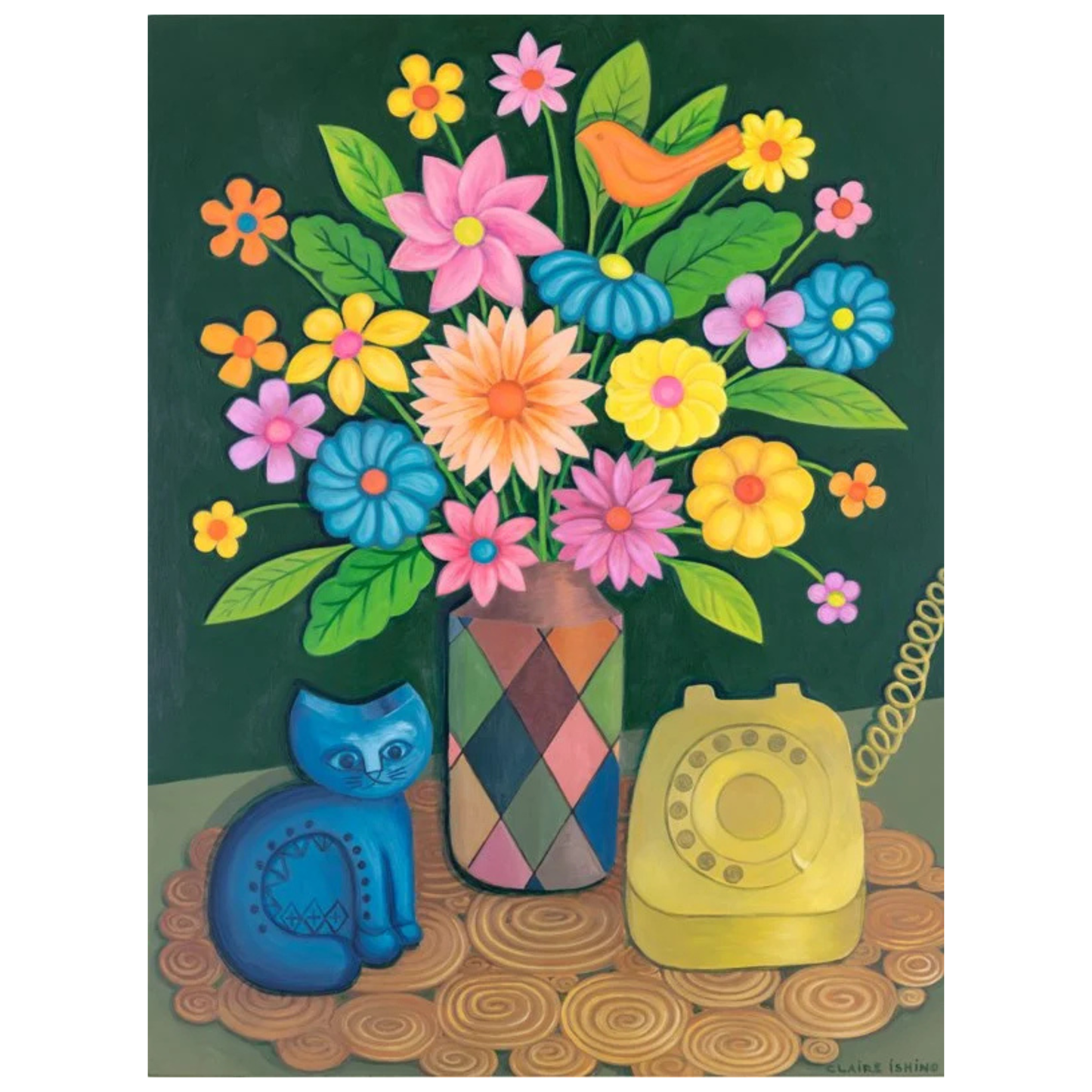 CLAIRE ISHINO- MEDIUM LIMITED EDITION A4 PRINTS- "Listening In"