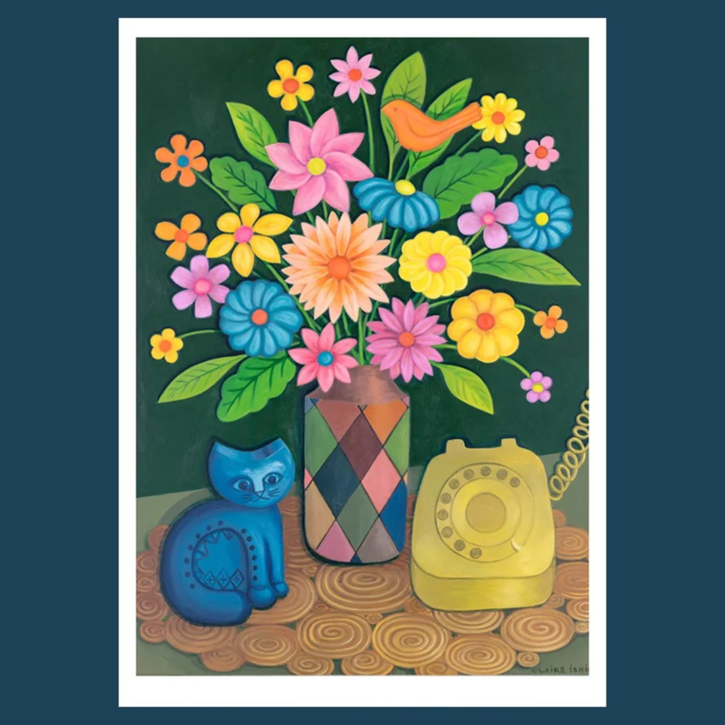 CLAIRE ISHINO- MEDIUM LIMITED EDITION A4 PRINTS- "Listening In"