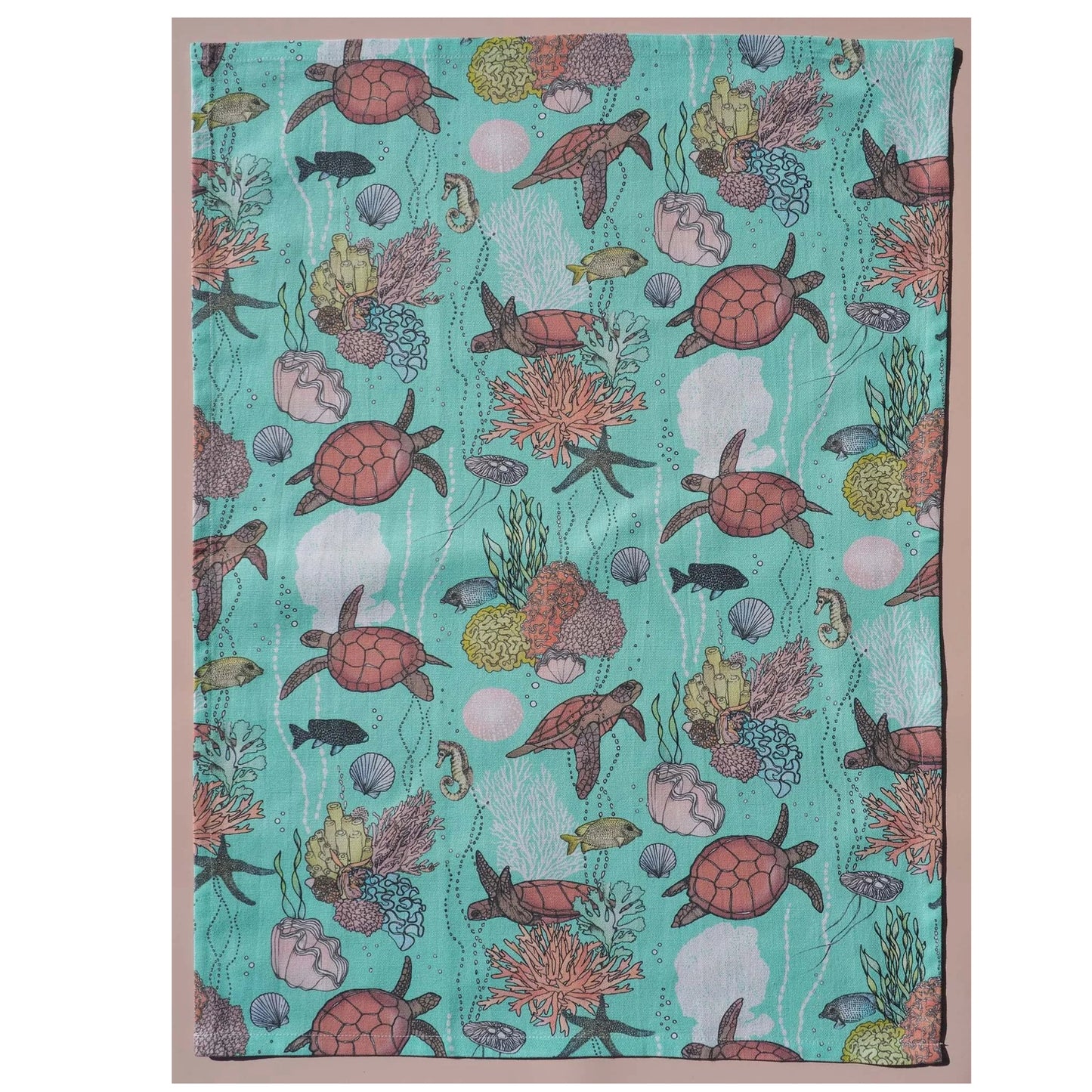 THE SCENIC ROUTE - "SEA TURTLES"- Cotton Art Tea Towel