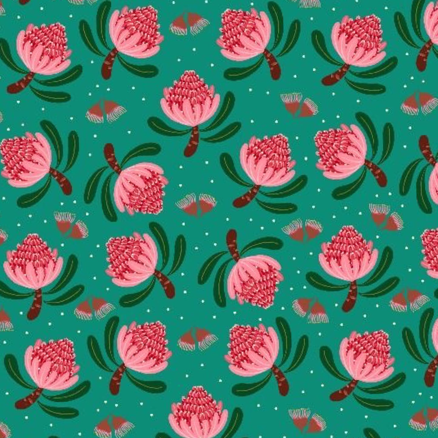 NUOVO - Gift Wrap- Pink & Green Waratahs