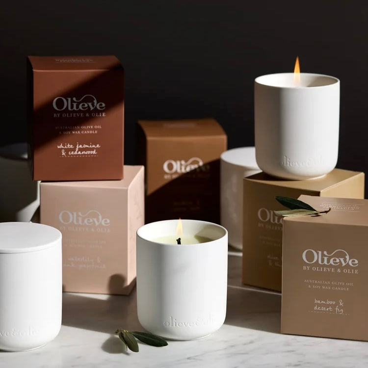 OLIEVE AND OLIE- Olive Leaf & Thyme- Ceramic Candle