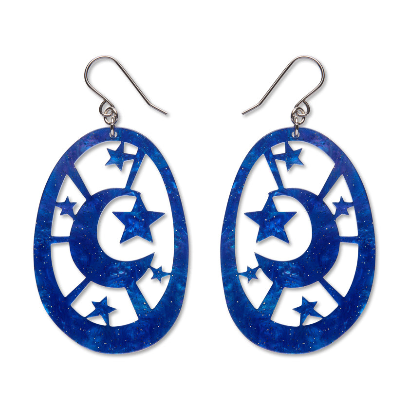 ERSTWILDER - Moonlight Drop Earrings Navy - Pete Cromer Fairy Tales: Part 2