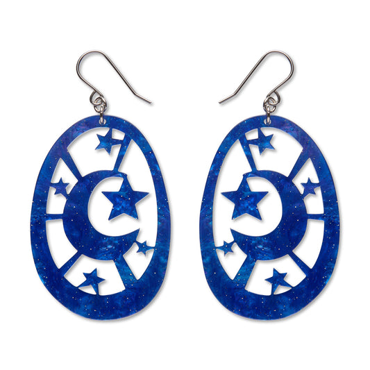 ERSTWILDER - Moonlight Drop Earrings Navy - Pete Cromer Fairy Tales: Part 2