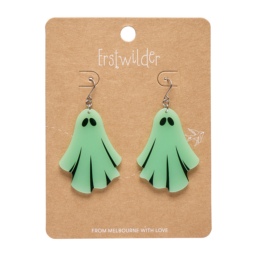 ERSTWILDER - Ghostie Drop Earrings - Glow In The Dark - Midnight Mischief