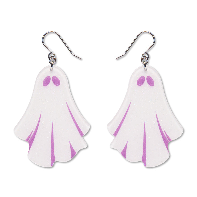 ERSTWILDER - Ghostie Drop Earrings - White- Midnight Mischief
