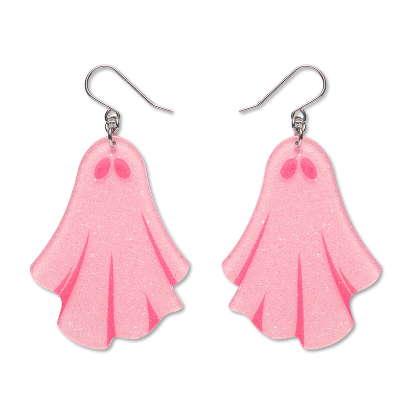 ERSTWILDER - Ghostie Drop Earrings - Pink- Midnight Mischief