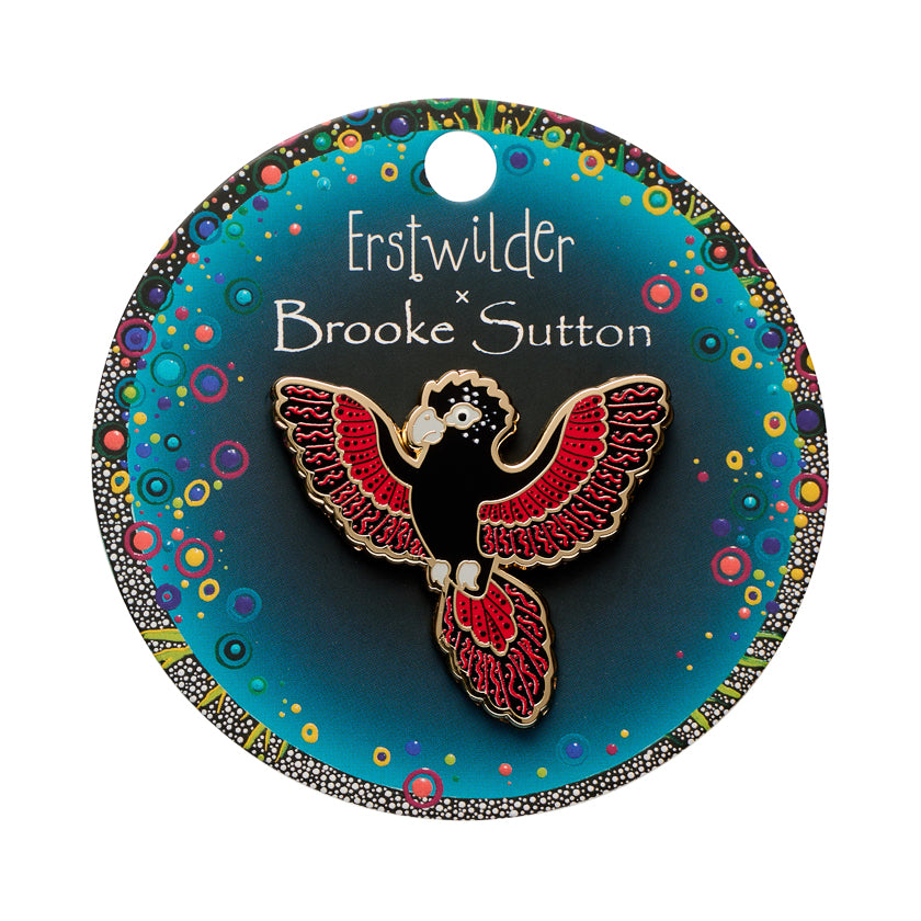 ERSTWILDER - "Kurri Kurri Marrpu" (Red-Tailed Black Cockatoo) Enamel Pin - BROOKE SUTTON COLLECTION