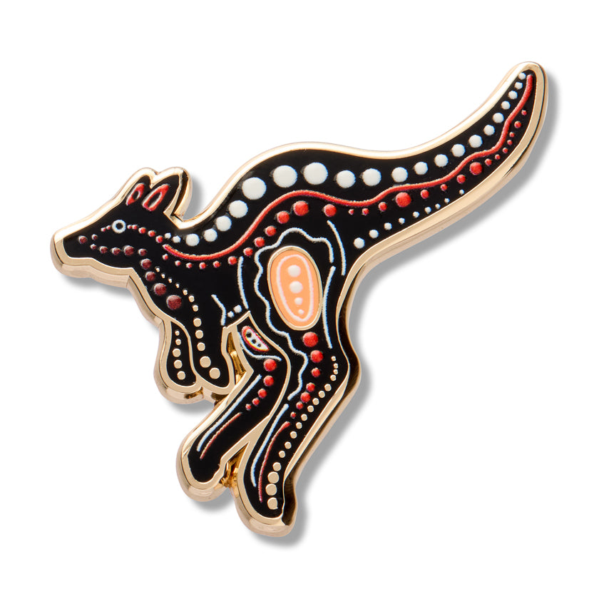ERSTWILDER - "Matjumpa Ritjinguthinha" (Kangaroo) Enamel Pinn - BROOKE SUTTON COLLECTION