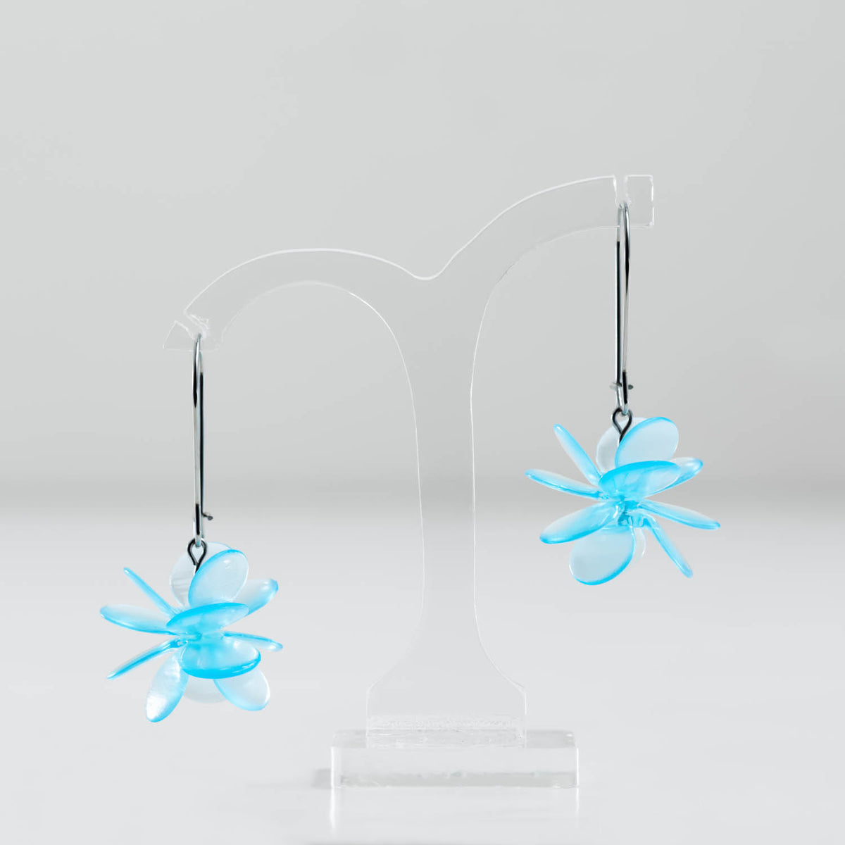 CLAIRE ISHINO- Light Blue Botanical Blossum Earrings