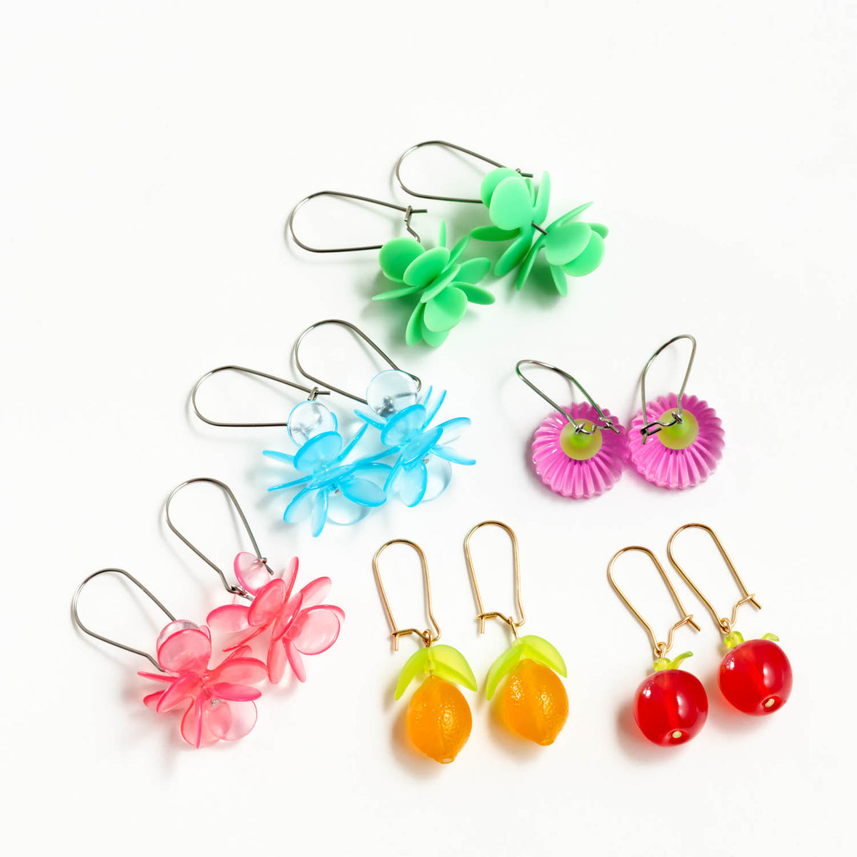 CLAIRE ISHINO- Light Blue Botanical Blossum Earrings