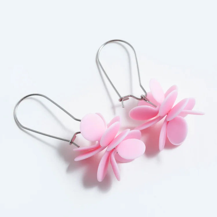 CLAIRE ISHINO- Botanical Candy Pink Blossum Earrings
