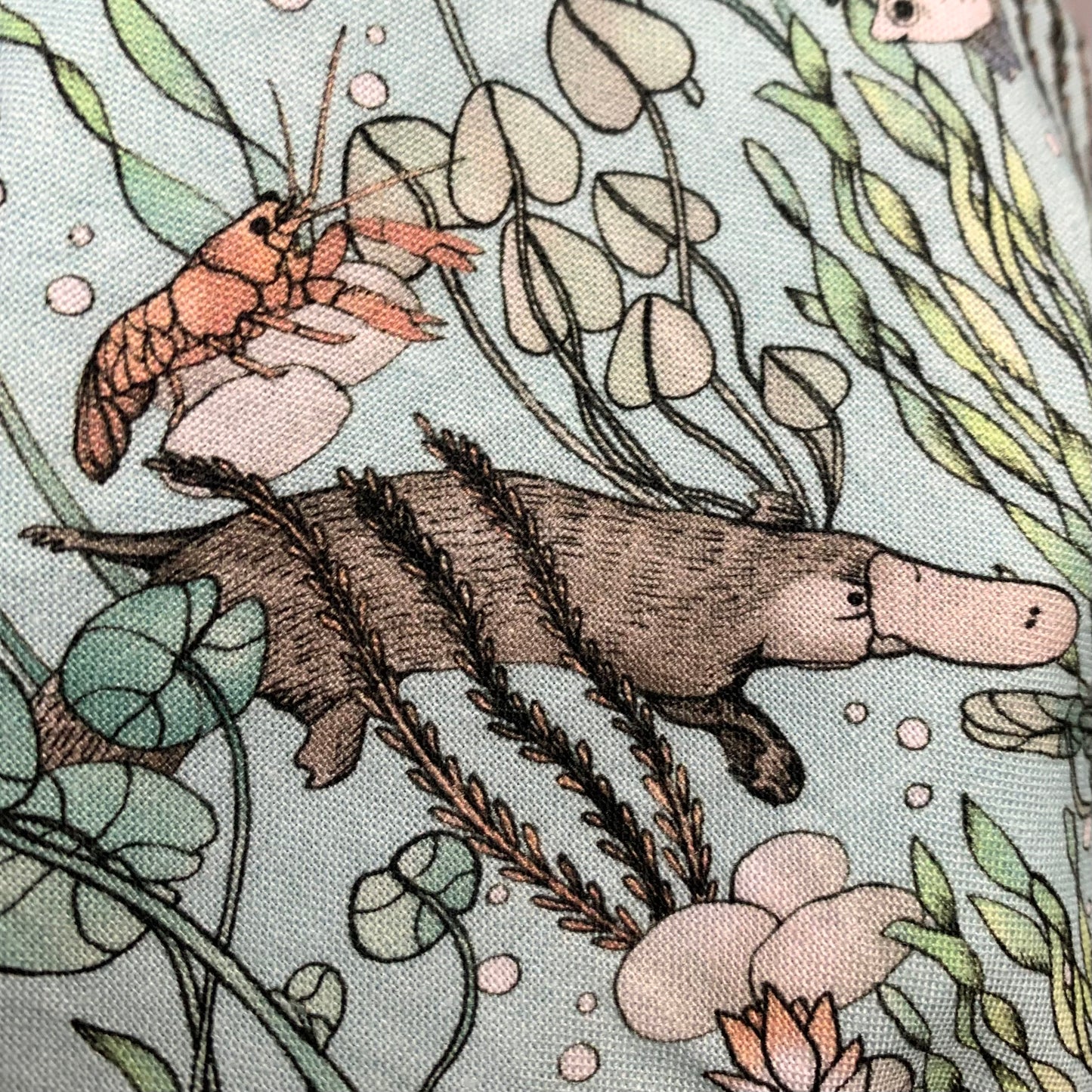 Teacups n Quilts- Platypus Scenic Route Fabric Hat- Kids Size Medium