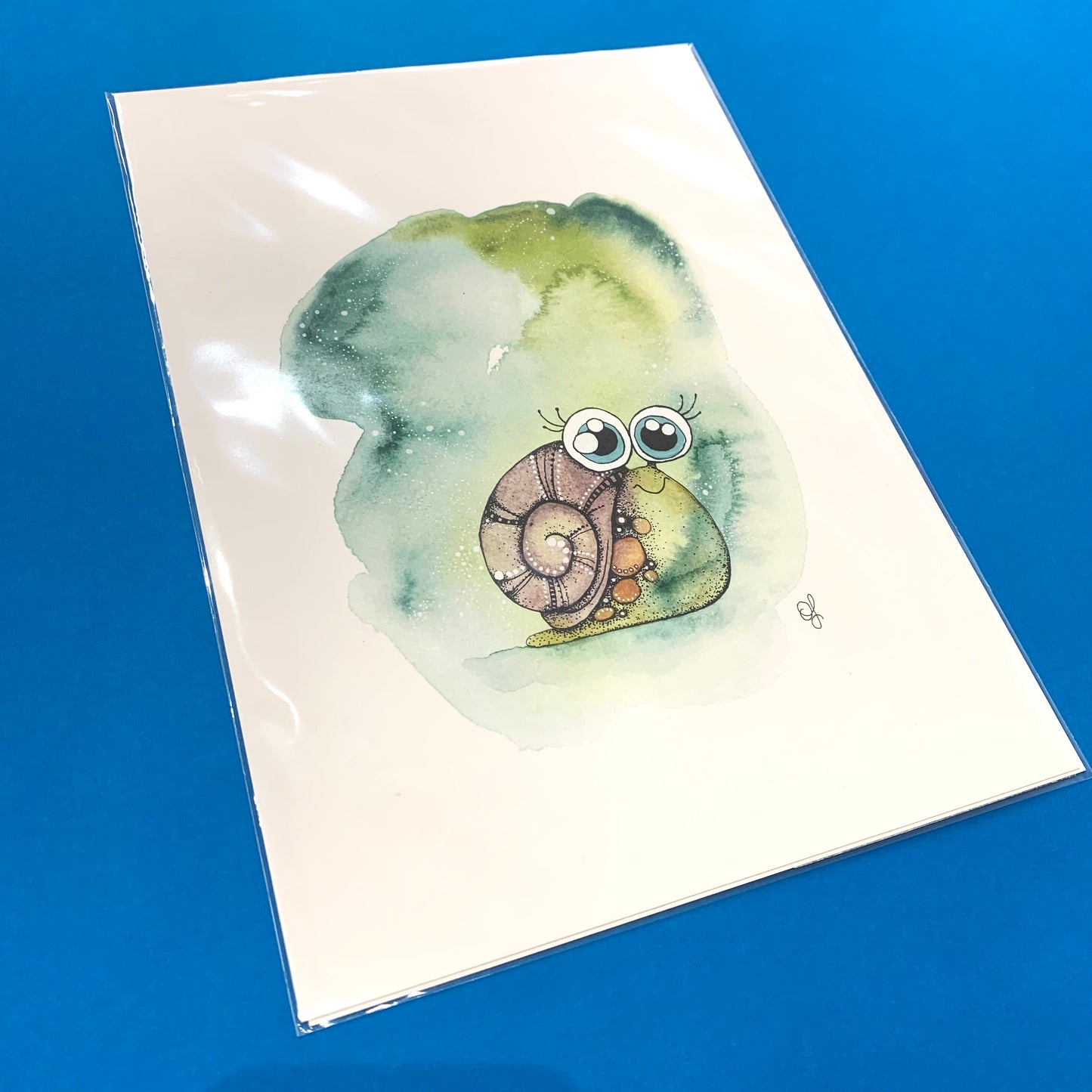 DONNA K CREATIONS- A4 ART PRINTS- Green Snail