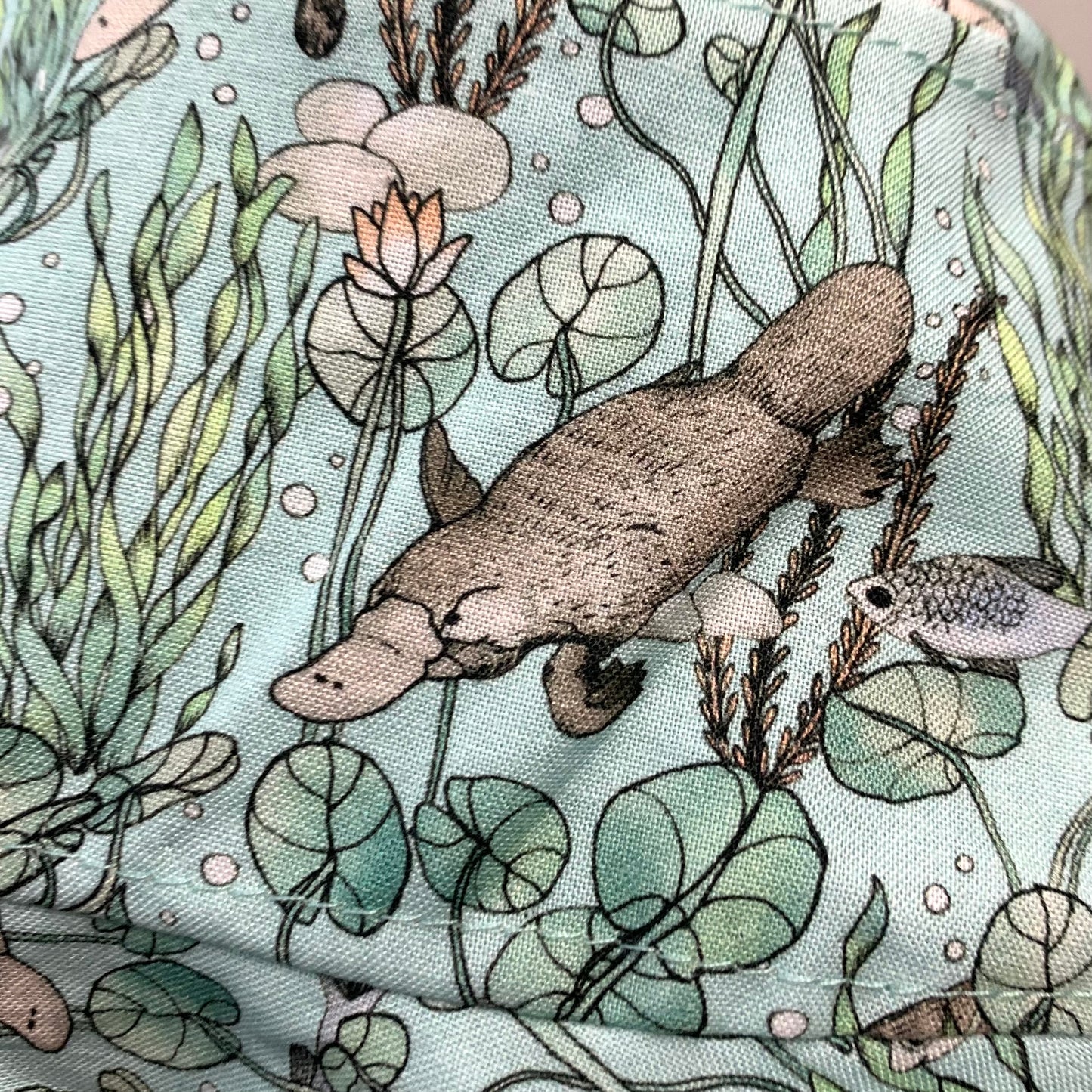 Teacups n Quilts- Platypus Scenic Route Fabric Hat- Kids Size Medium