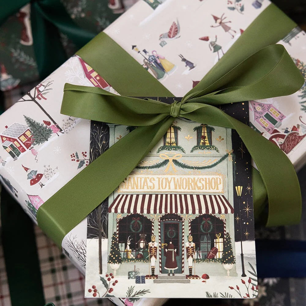 BESPOKE LETTERPRESS - Christmas Winter Wonderland / Spruce Tartan Double sided gift wrap