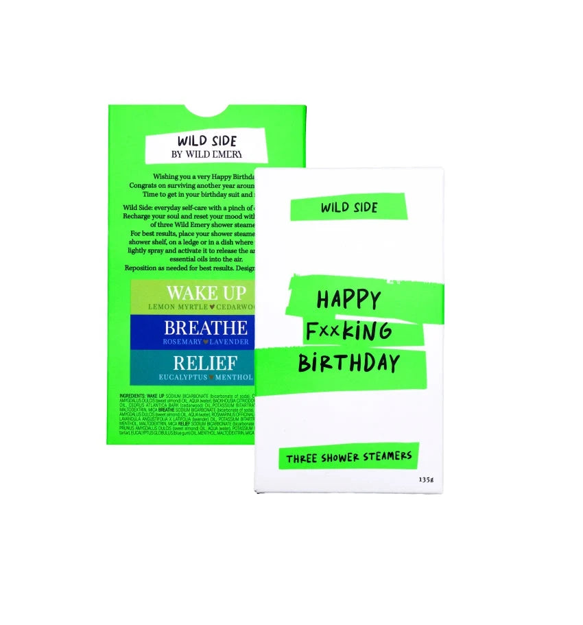 WILD EMERY - Happy F*cking Birthday - Shower Steamer 3 Pack