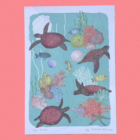 THE SCENIC ROUTE - "SEA TURTLES"- A4 ART PRINT