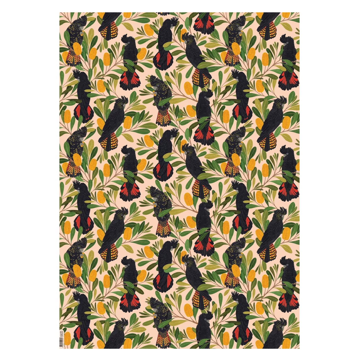 EARTH GREETINGS- Cockatoos & Banksias- Folded Gift Wrap