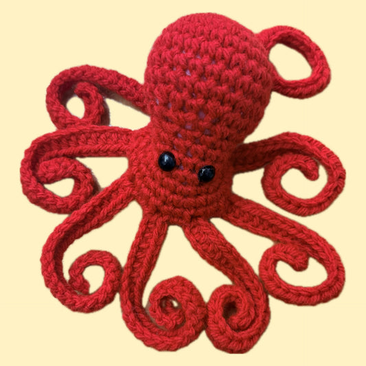 BEAKNITS- CROCHETED OCTOPUS - Red