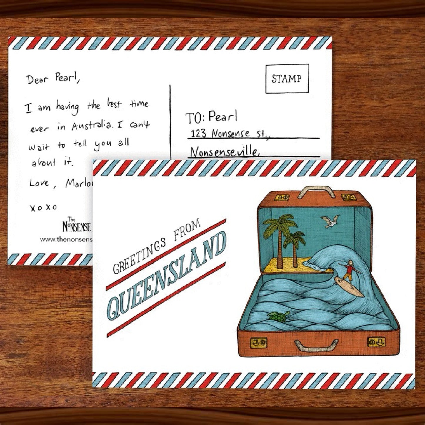 The Nonsense Maker- Queensland Suitcase Postcard