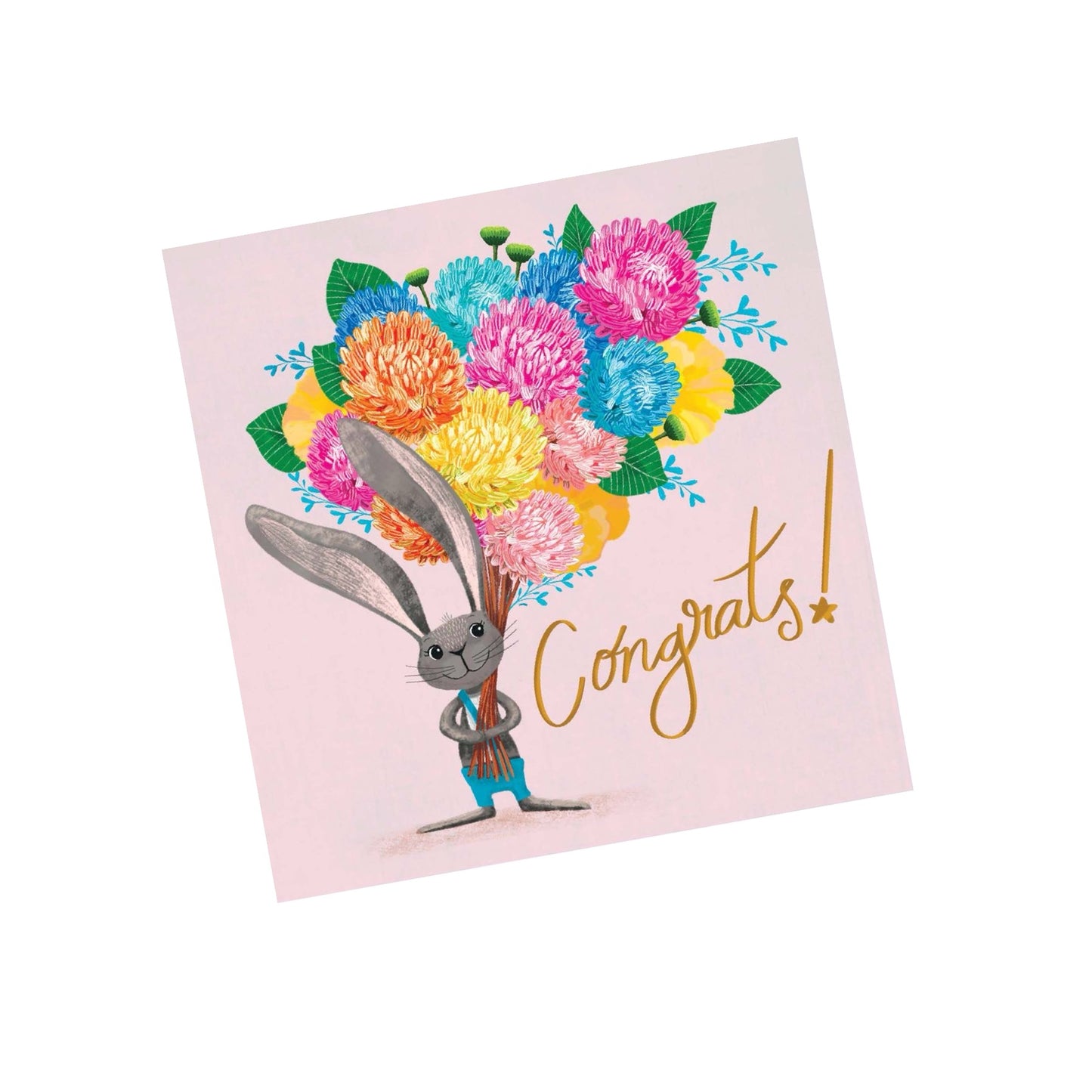 NUOVO - "CONGRATULATIONS BUNNY" SMALL GREETING CARD