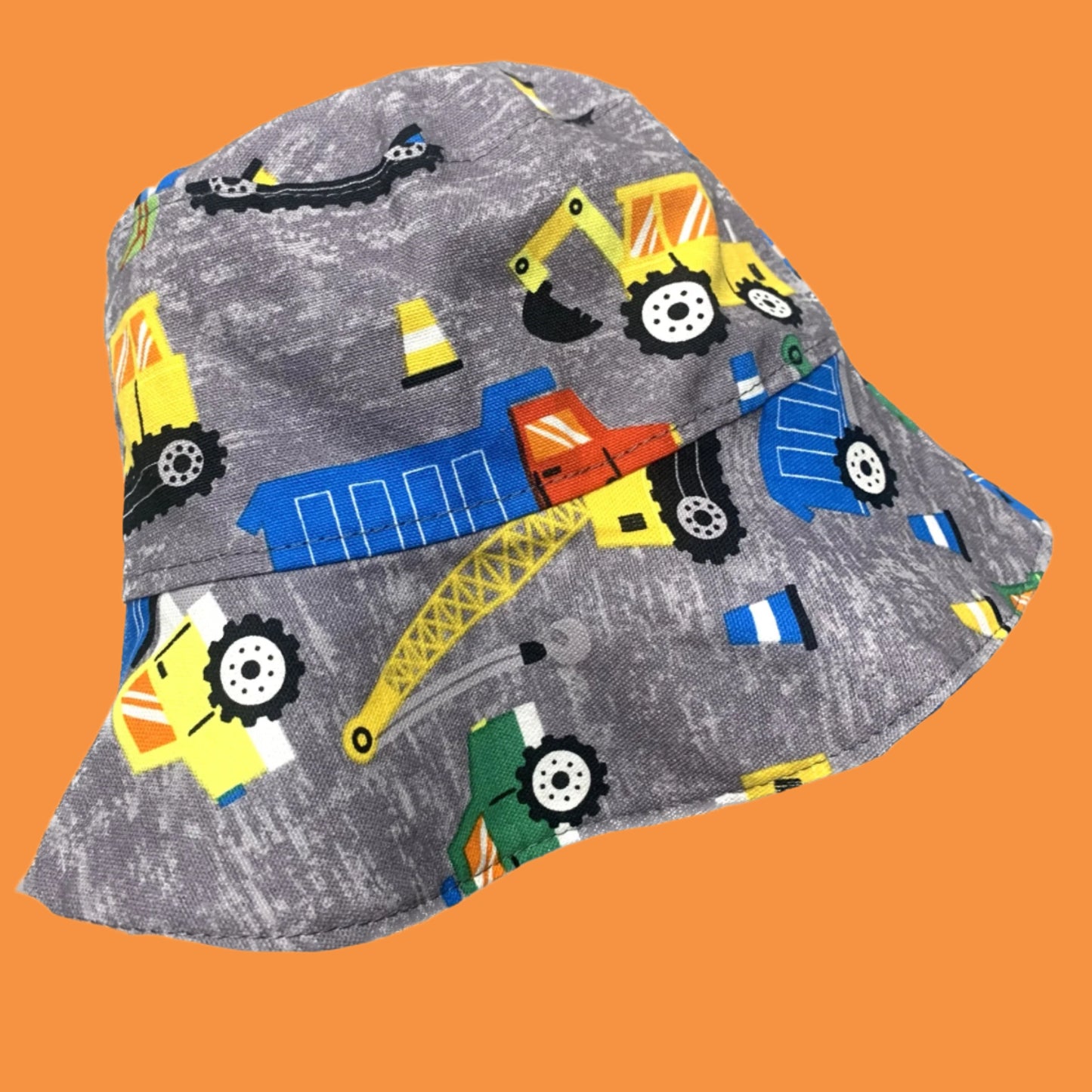 Teacups n Quilts- Trucks & Tractors Fabric Hat- Kids Size Small
