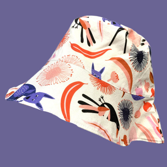 Teacups n Quilts- Australian Animals Fabric Hat- Kids Size Small