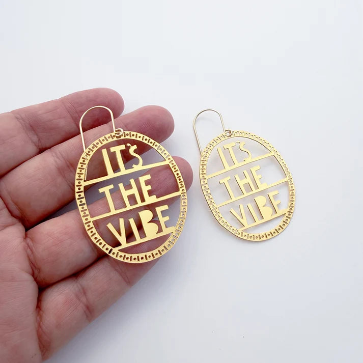 DENZ & CO - "It's The Vibe" earrings in Gold
